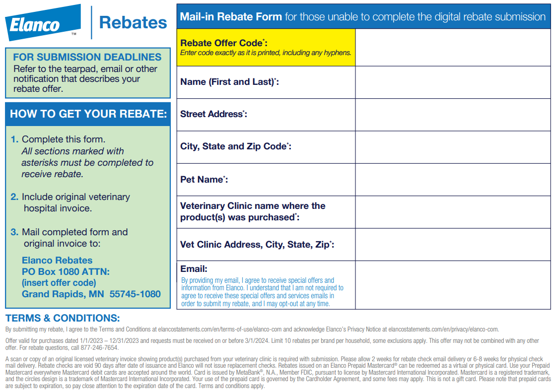 Elanco Rebates Forms 2023